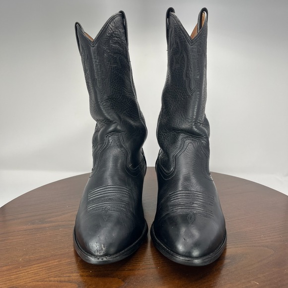 Ariat A2-STAMPEDE Boots Men's 9 Black Leather Pull On Cowboy Western 34228 - Picture 3 of 16